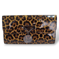 Clutch Christian Louboutin 'Riviera' Leopard Print Patent Leather 