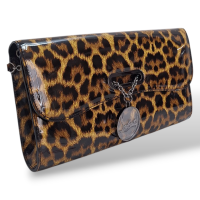Clutch Christian Louboutin 'Riviera' Leopard Print Patent Leather 