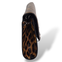Clutch Christian Louboutin 'Riviera' Leopard Print Patent Leather 