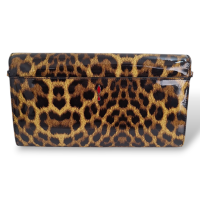 Clutch Christian Louboutin 'Riviera' Leopard Print Patent Leather 