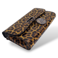 Clutch Christian Louboutin 'Riviera' Leopard Print Patent Leather 