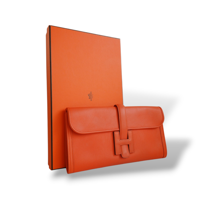 Clutch Hermès Jige Laranja 