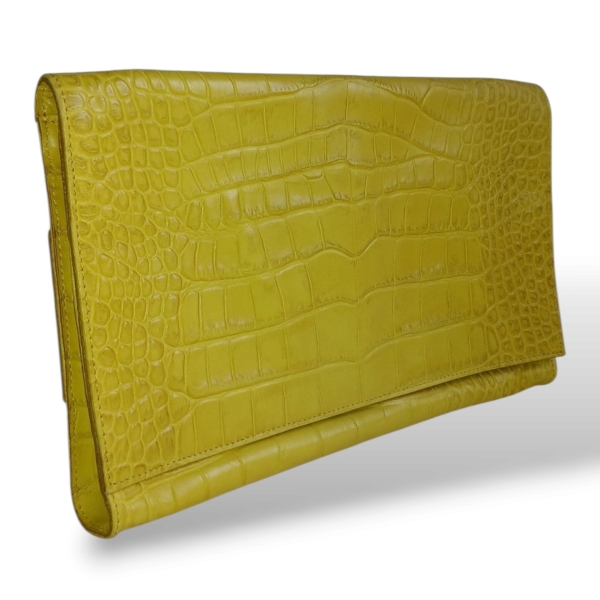 Clutch Mariana Rinaldi Texturizada Amarela 