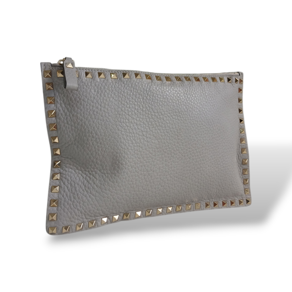 Clutch Valentino Spikes Cinza