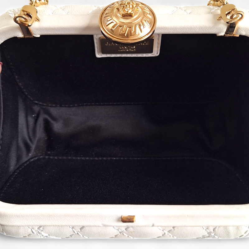 Clutch Versace Off White com Alça Corrente