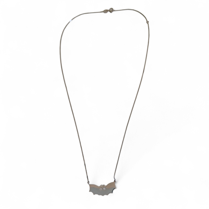 Colar Jack Vartarian Morcego Ouro Branco 