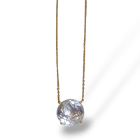 Colar Elizabete Gaspar Briole Cristal 10mm em Ouro Amarelo