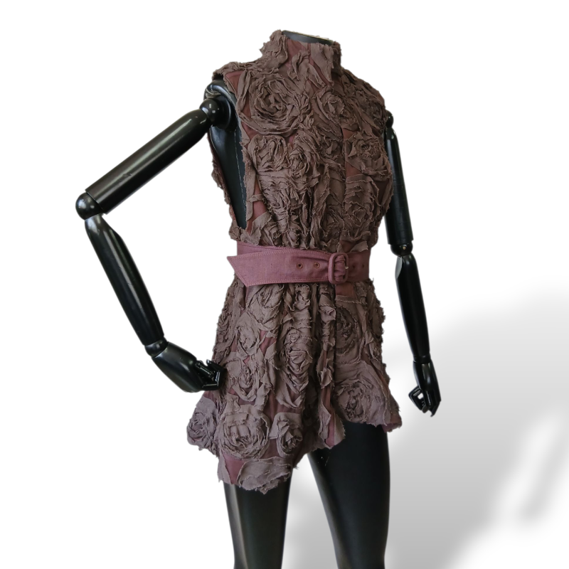 Colete Raia de Goeye Marrom com Cinto-36