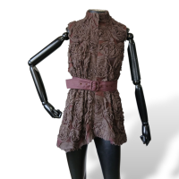 Colete Raia de Goeye Marrom com Cinto-36