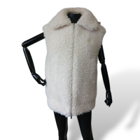 Colete Moncler Off White com Pelo Interno e Capuz-36