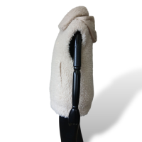 Colete Moncler Off White com Pelo Interno e Capuz-36
