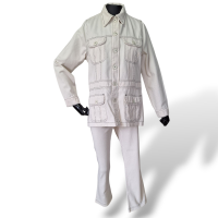 Conjunto Cris Barros Jeans Off White Pespontado-36 Conjunto Cris Barros Jeans Off White Pespontado-36