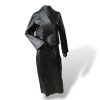 Conjunto Mantegazza de Couro Preto - PP