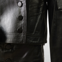 Conjunto Mantegazza de Couro Preto - PP