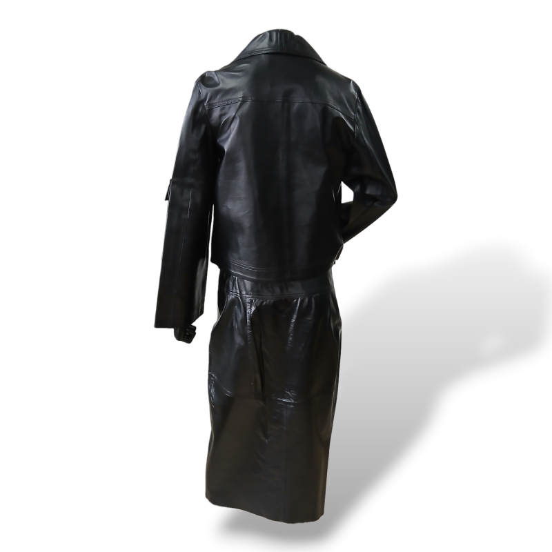 Conjunto Mantegazza de Couro Preto - PP