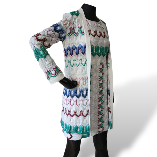 Conjunto Missoni Vestido e Casaquinho Branco-40