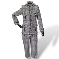 Conjunto Mixed Tweed Preto e Branco-36 Conjunto Mixed Tweed Preto e Branco-36