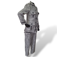 Conjunto Mixed Tweed Preto e Branco-36 Conjunto Mixed Tweed Preto e Branco-36