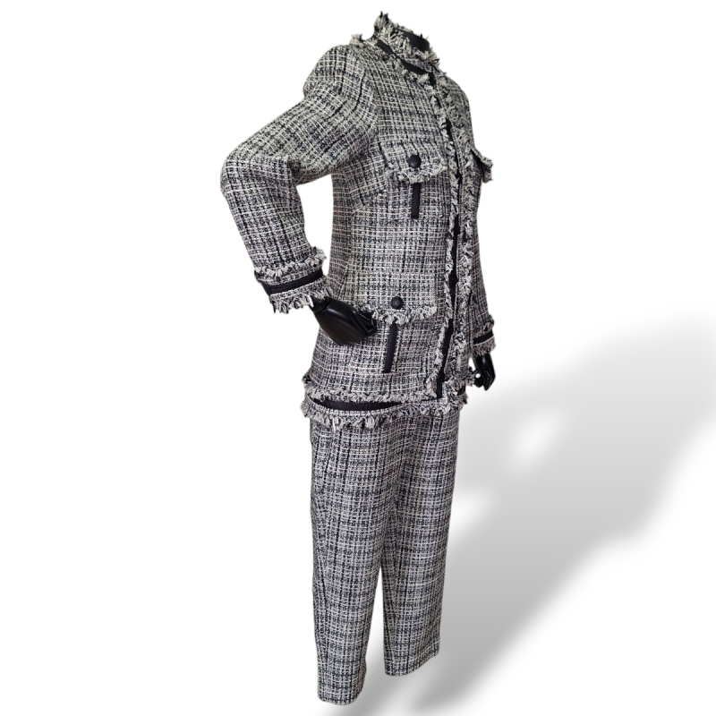 Conjunto Mixed Tweed Preto e Branco-36 Conjunto Mixed Tweed Preto e Branco-36