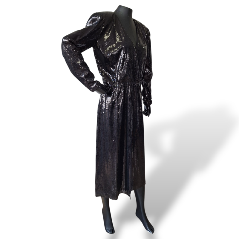 Vestido Longo Preto Paetê-40 Vestido Longo Preto Paetê-40