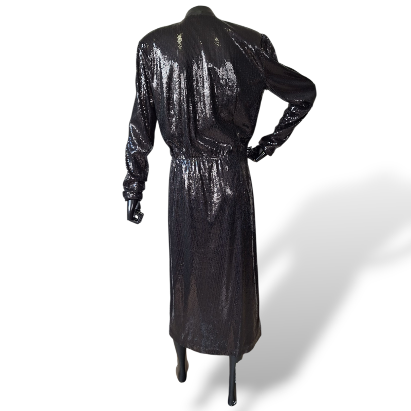 Vestido Longo Preto Paetê-40 Vestido Longo Preto Paetê-40
