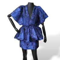 Conjunto Paula Raia Azul de Saia e Blusa-38