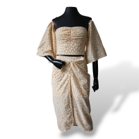 Conjunto Paula Raia Veludo Bege - 36/38 