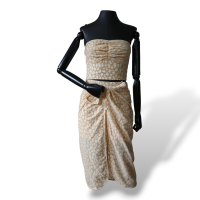 Conjunto Paula Raia Veludo Bege - 36/38 