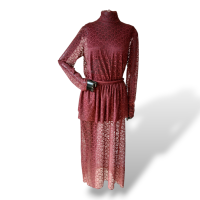 Conjunto Paula Raia Renda Vinho - 42 Conjunto Paula Raia Renda Vinho - 42