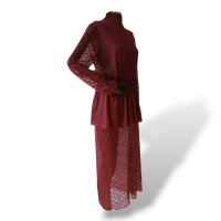 Conjunto Paula Raia Renda Vinho - 42 Conjunto Paula Raia Renda Vinho - 42