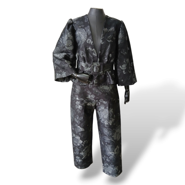 Conjunto Paula Raia Jacquard Preto com Cinza - 40