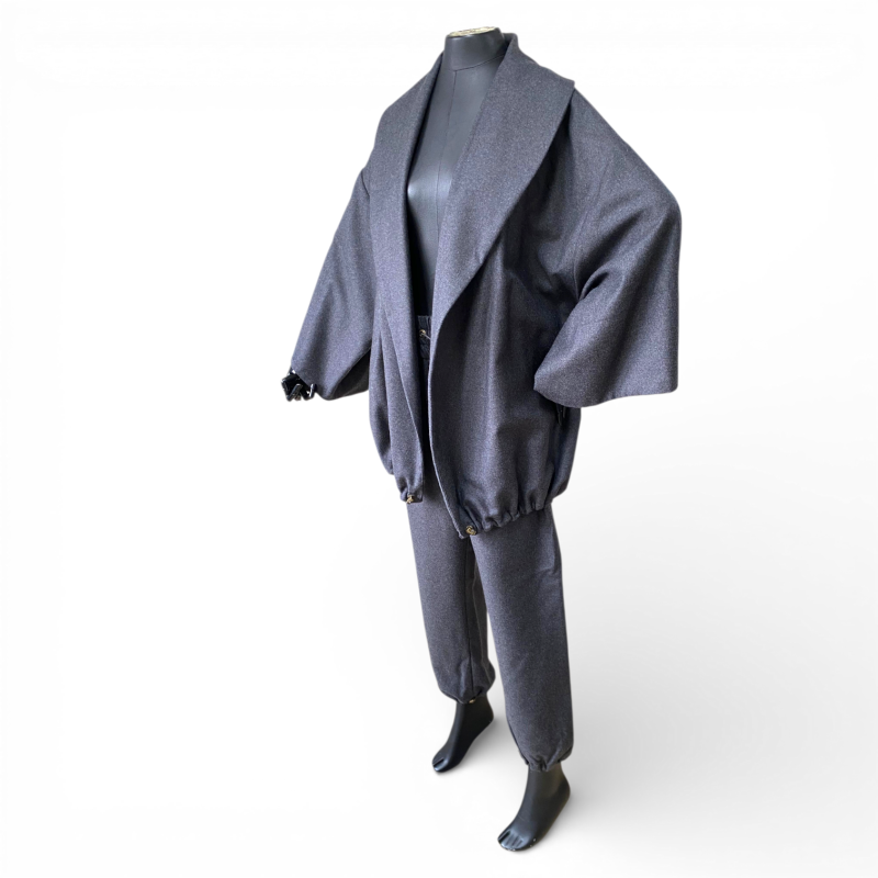 Conjunto Paula Raia Em Veludo Cinza-40