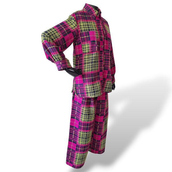 Conjunto Paula Raia Xadrez Fucsia, Marinho e Verd-36