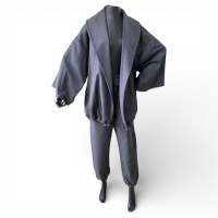 Conjunto Paula Raia Em Veludo Cinza-40