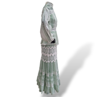 Conjunto LN Verde e Off White - P
