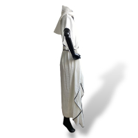 Vestido Paula Raia Off White com Debrum Preto-38
