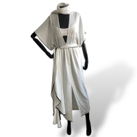 Vestido Paula Raia Off White com Debrum Preto-38