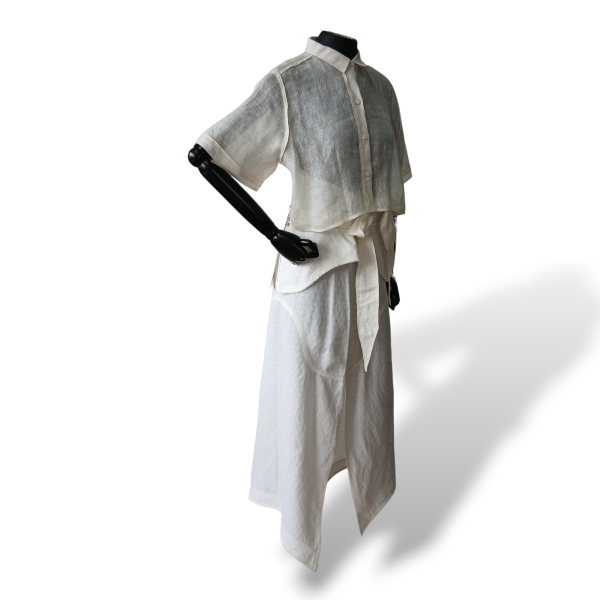 Conjunto De Goeye de Linho Cru Saia e Blusa -38