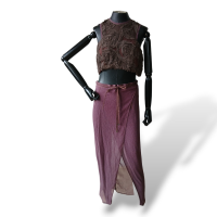 Conjunto De Goeye Vinho de Saia, Blusa e Colete-Uni