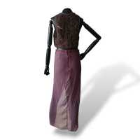 Conjunto De Goeye Vinho de Saia, Blusa e Colete-Uni