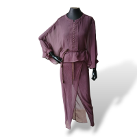 Conjunto De Goeye Vinho de Saia, Blusa e Colete-Uni