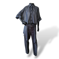 Conjunto De Goeye Calça e Blusa Marinho com Prata-36