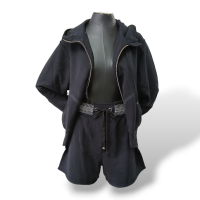 Conjunto De Goeye Preto Listras - P/M