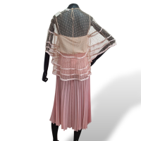 Conjunto Valentino Rosa Chiclete com Regata e Blusa de Tule - 38