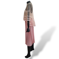 Conjunto Valentino Rosa Chiclete com Regata e Blusa de Tule - 38