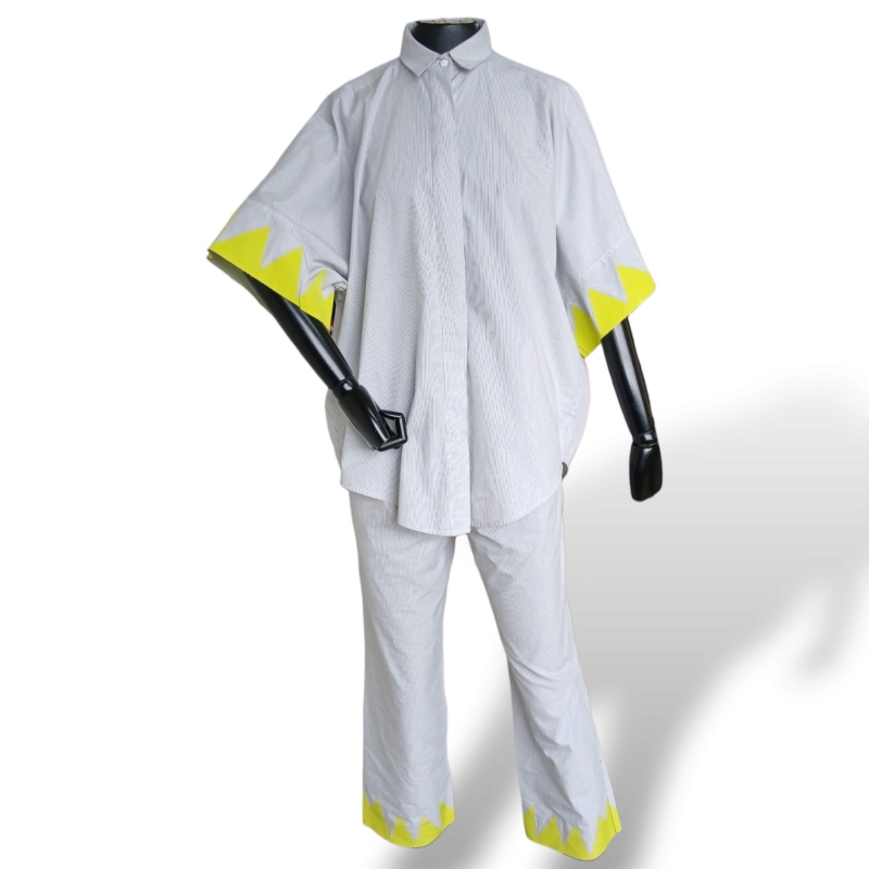 Conjunto Vanda Jacintho Tecido Listrado - M/38