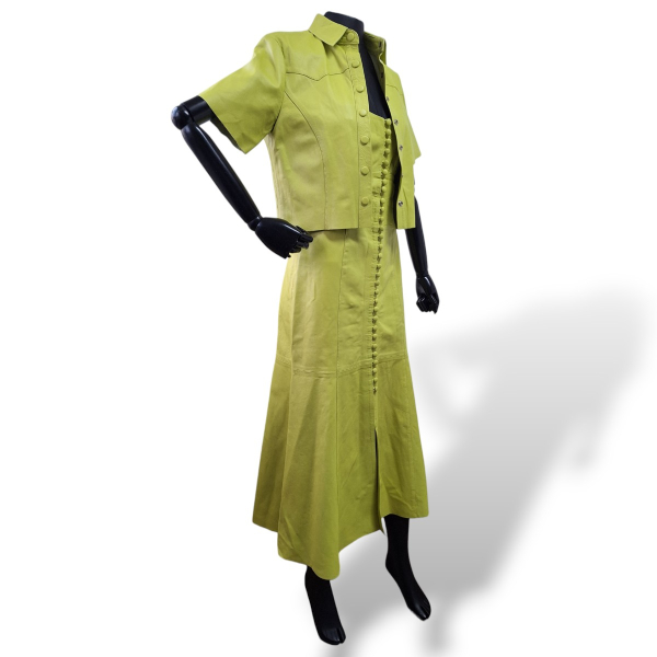 Conjunto Renatta Gomes em couro Limão-P