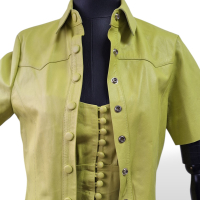 Conjunto Renatta Gomes em couro Limão-P