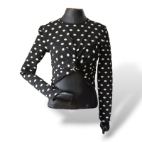 Cropped NK Store de Poá Preto e Branco - M Cropped NK Store de Poá Preto e Branco - M