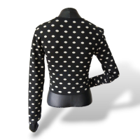 Cropped NK Store de Poá Preto e Branco - M Cropped NK Store de Poá Preto e Branco - M